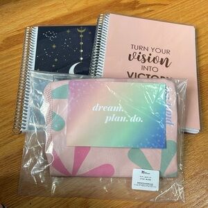 New erin condren guided vision notebook with BONUS grid notebook - never used